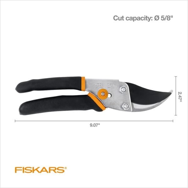 Precision Bypass Pruning Shears: 5/8” Garden Clippers - Sharp Plant Cutting Scissors with Precision-Ground Steel Blade - Image 7