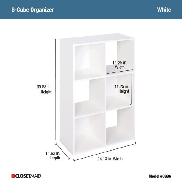 "White 6-Cube Organizer for Efficient Storage - Model 8996 Cubeicals" - Image 8