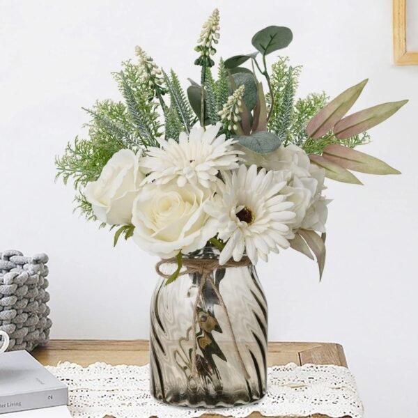 Artificial Faux Flowers in Vase for Home Decor Fake Flowers - Image 3