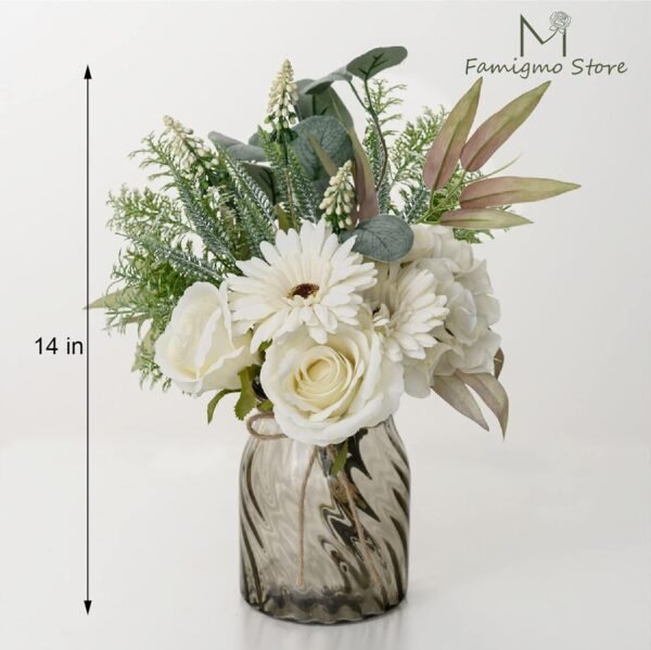 Artificial Faux Flowers in Vase for Home Decor Fake Flowers - Image 4