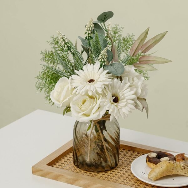 Artificial Faux Flowers in Vase for Home Decor Fake Flowers - Image 5