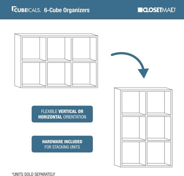 "White 6-Cube Organizer for Efficient Storage - Model 8996 Cubeicals" - Image 6