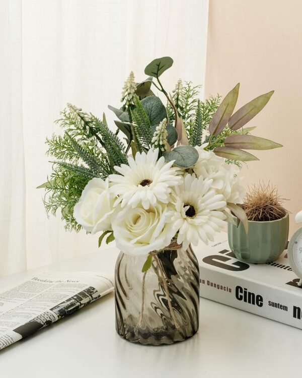 Artificial Faux Flowers in Vase for Home Decor Fake Flowers - Image 6