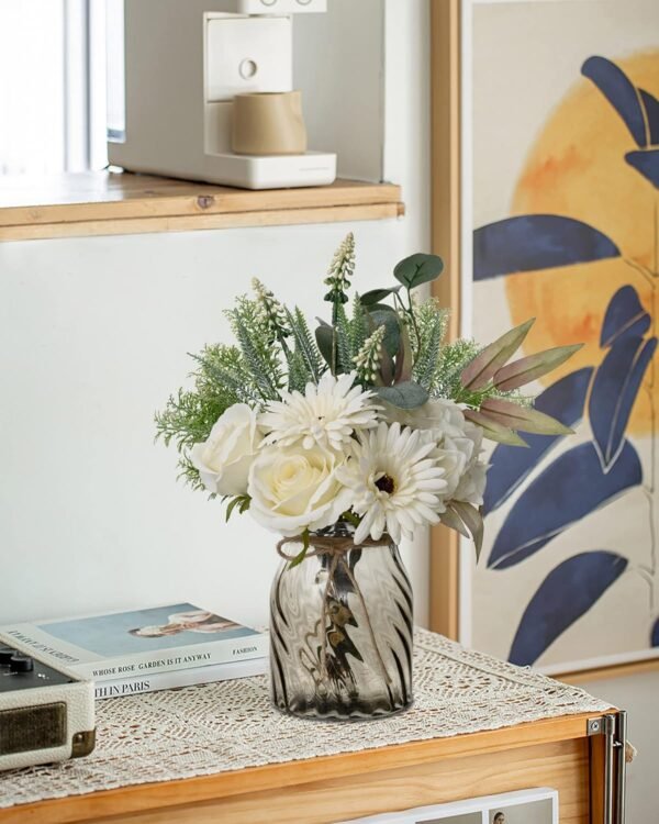 Artificial Faux Flowers in Vase for Home Decor Fake Flowers - Image 7