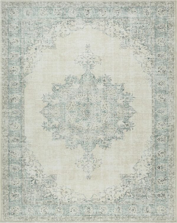 6x9 Area Rugs for Living Room Beige Vintage Distressed Rugs - Image 8